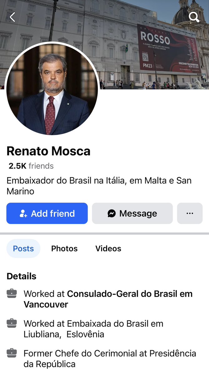 FlaviaMSoares76's tweet image. Embaixador do Brasil na Itália.
Esquerda raiz.
Boa noite.