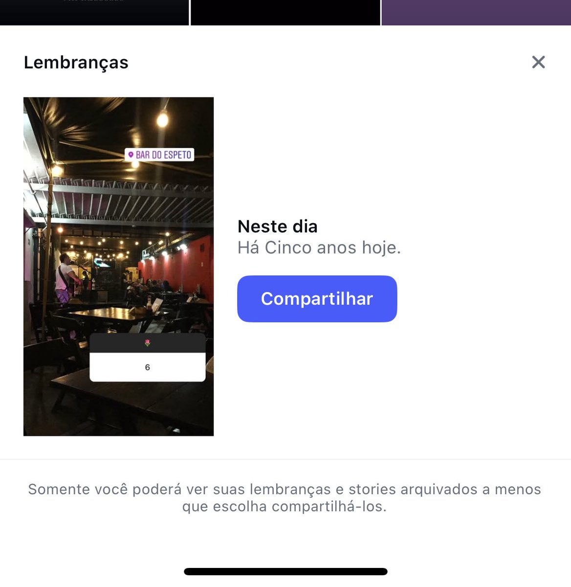 stedriversx's tweet image. O instagram me recomendando lembranΓ§as do bar onde fui traΓdaπ
