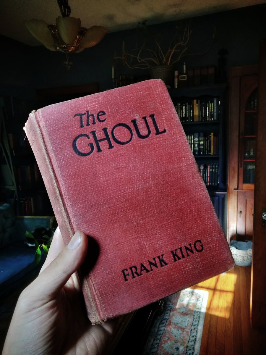 Weird_Friction's tweet image. "The Ghoul" by Frank King, published by Grosset and Dunlap in 1929.
This pulp thriller novel, which centers on a criminal mastermind known only as "The Ghoul," was adapted into the well-known 1933 film starring Boris Karloff.