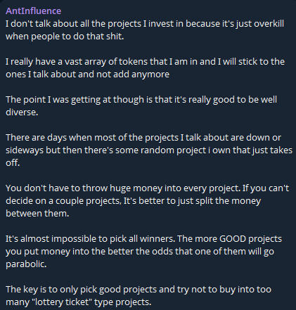 AntInfluence's tweet image. My Thoughts about the best way to invest.
I have many $ETH & $SOL projects that i like.
Diversification is the best way.