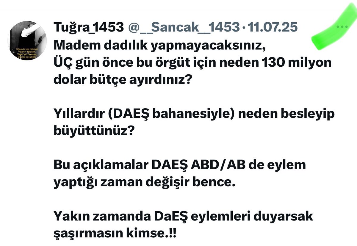 __Sancak__1453's tweet image. Artık açık açık terör/ kaos ile tehdit ediyorlar.
DAEŞ üstünden bir ( sahte bayrak) operasyonu bekliyorken bu açıklama geldi.