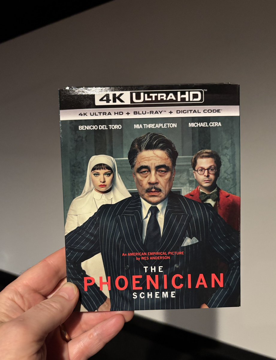 Highdefwatch's tweet image. THE LATEST arrival from @FocusFeatures @UniversalPics Wes Anderson’s ‘THE PHOENICIAN SCHEME’ featuring @Dolby #Atmos #Vision captured with 35mm film stock 1.48:1 aspect ratio 4K mastering 🎬🎞️🎥📽️📀