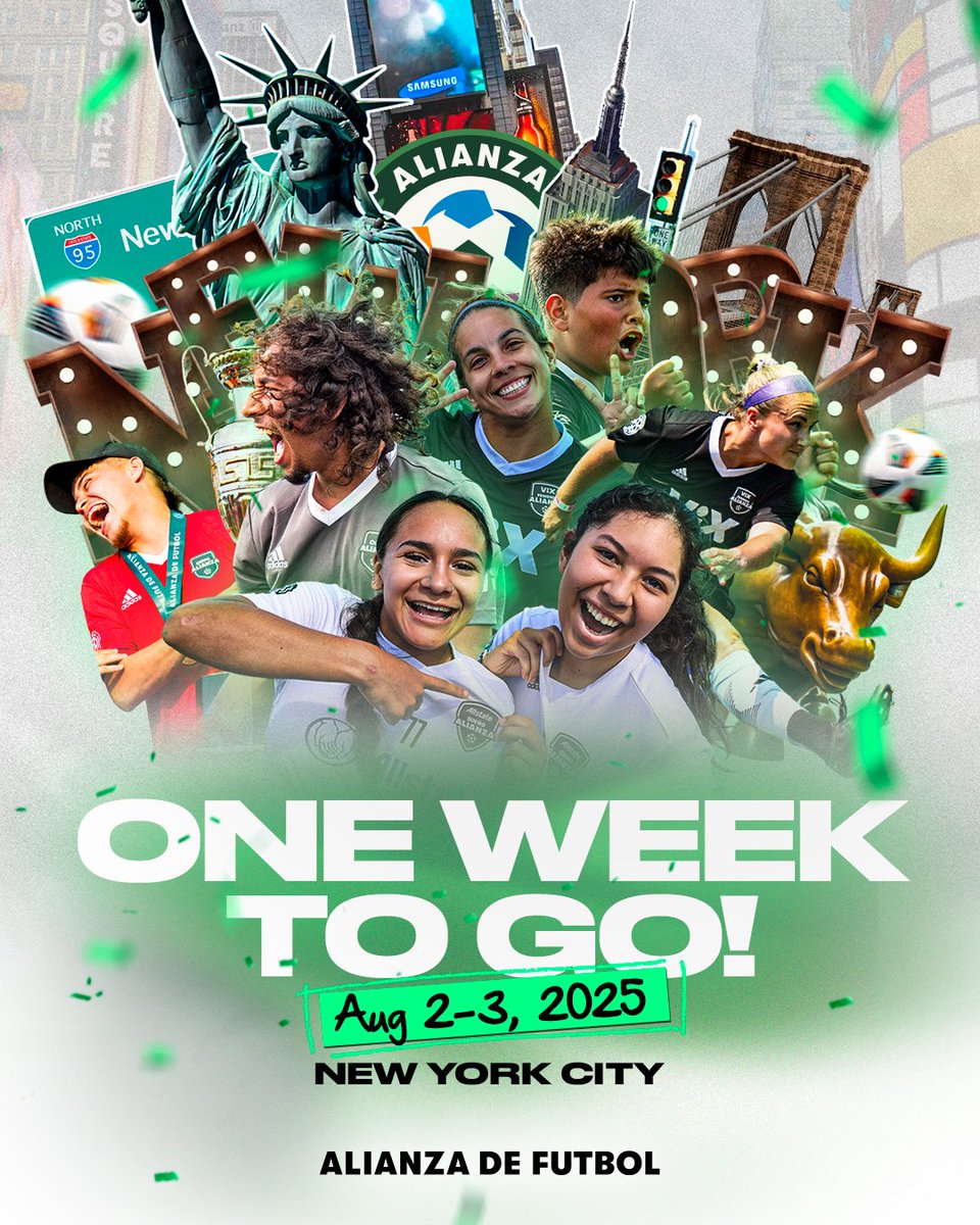 Estamos a 1 semana de Alianza de Futbol en New York City ‼️🤩

¡A prepararse! 💪🏼⚽️

#AlianzaDeFutbol