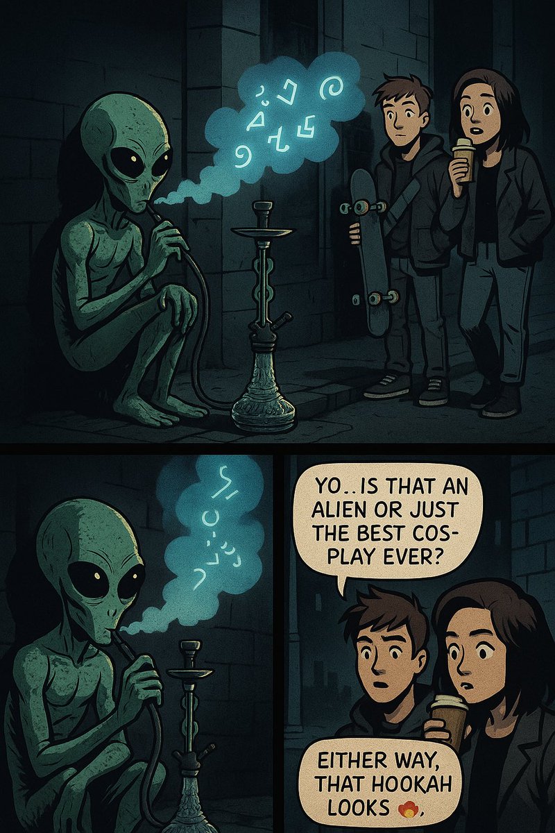 HookahMelbourne's tweet image. 🚀 An alien lands in Melbourne… not for war, but for shisha.
He finds the Plover Neo Hookah and declares it the best in the galaxy. 🌌
Good smoke = universal peace.
#MelbourneHookah #PloverNeo #AlienApproved

instagram.com/p/DMjOlHyzo2z/…