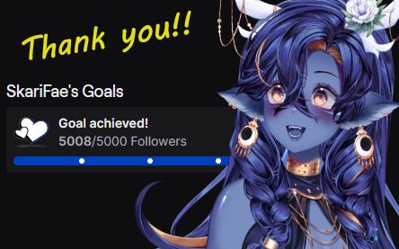 SkariTheFae's tweet image. We hit 5k mushies today during stream!! Thank you all so much for such an insane achievement 🥹💙