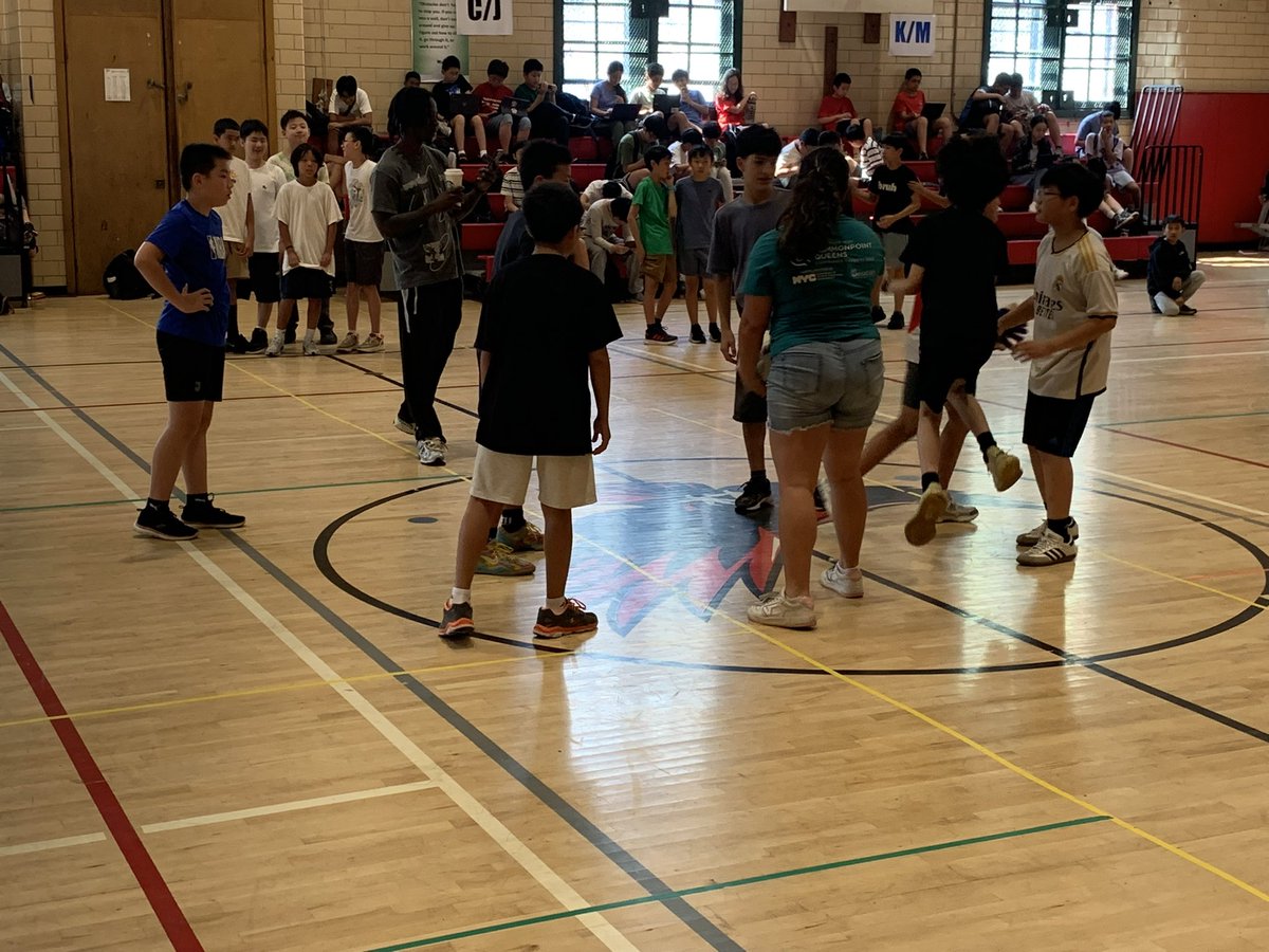 D26Team's tweet image. Twin Week is in full swing at MS 74! Today, Commonpoint led a soccer tournament with friendly competition. Students created self-portraits in art as their “twins,” and explored DNA helix strands in STEM, learning about mutations, substitutions, and twins!