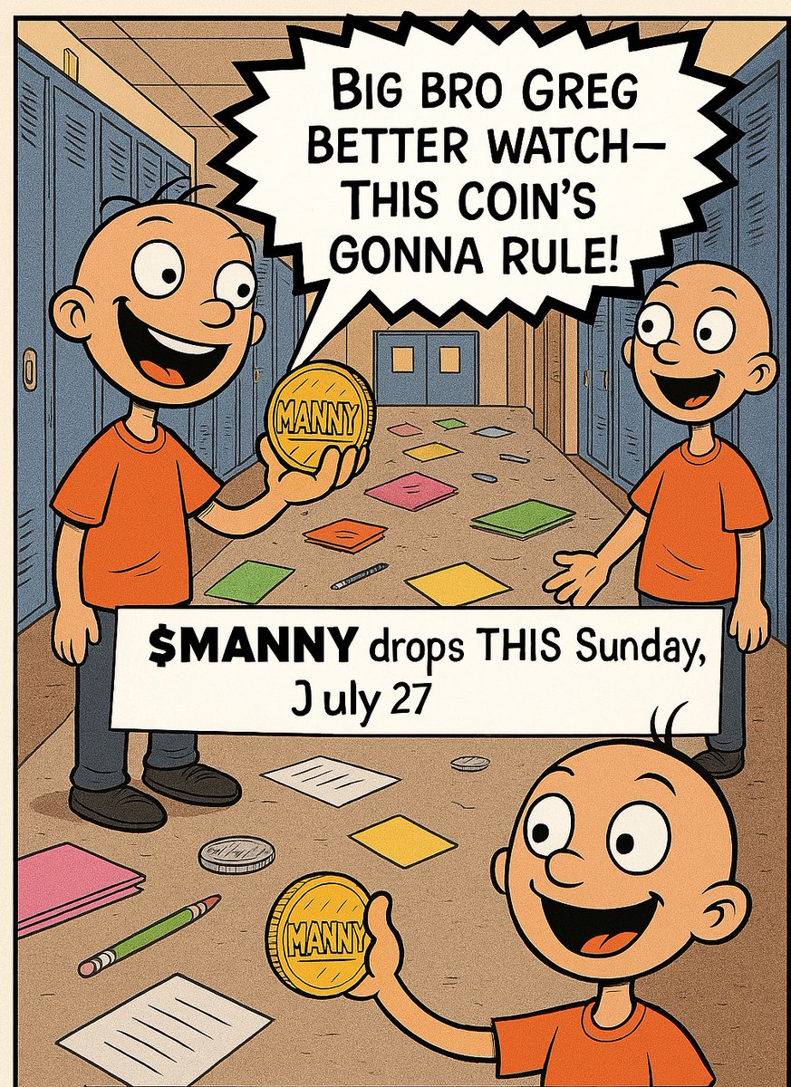 Yo, Wimpy Kid fans! Manny’s got the $MANNY coin and he’s ready to take over! 💰 Launching THIS Sunday, July 27—grab your coins and join the craze! #MoneyCoin #WimpyKidVibes #CoinLaunch