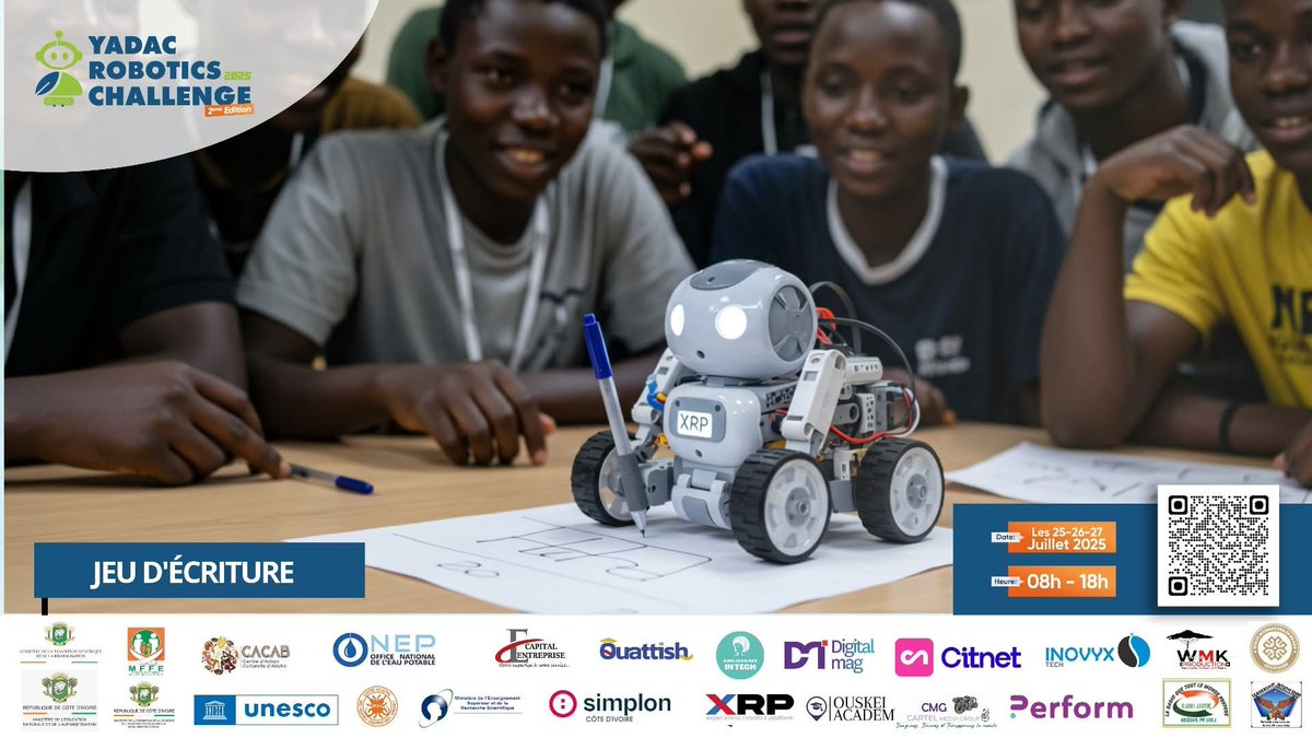 YapiDanila's tweet photo. Le programme de la compétition YADAC Robotics Challenge  
🧩 Le grand jeu "Mission Zéro Carbone", où chaque équipe devra accomplir une série de défis liés à la protection de notre planète ;
Venez nombreux c'est gratuit 😎🇨🇮
#YADAC2025 inspire, impacte invente. https://t.co/gP1SC63I2I
