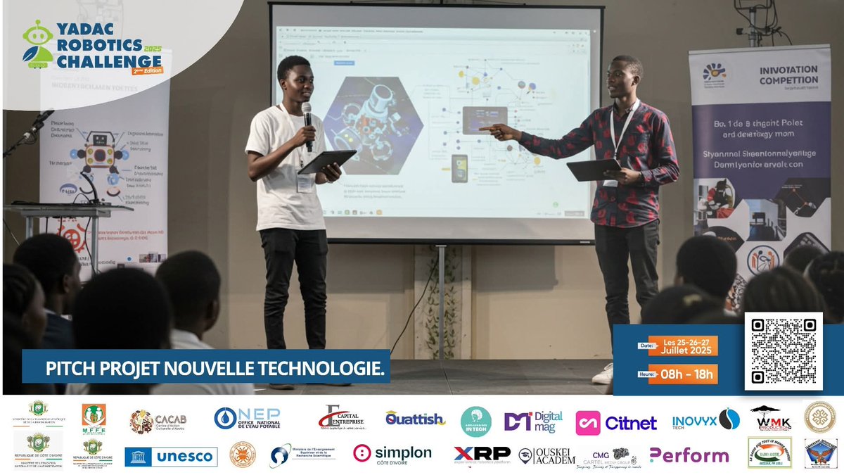 YapiDanila's tweet photo. Le programme de la compétition YADAC Robotics Challenge  
🧩 Le grand jeu "Mission Zéro Carbone", où chaque équipe devra accomplir une série de défis liés à la protection de notre planète ;
Venez nombreux c'est gratuit 😎🇨🇮
#YADAC2025 inspire, impacte invente. https://t.co/gP1SC63I2I