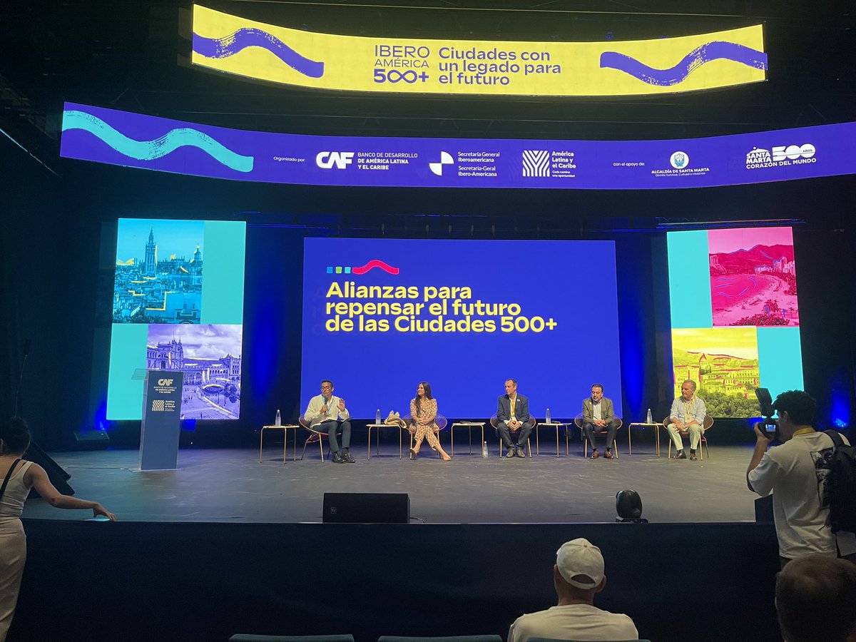 cslemaitre's tweet photo. Asotelca presente en Agenda CAF banco de desarrollo para America latina y el caribe en el marco de los 500 años de Santa Marta✨
Asistimos a la Conferencia CAF:  Iberoamérica 500+. “Ciudades con un legado para el futuro”  en el Teatro de Santa Marta https://t.co/B4LXBeCwYH