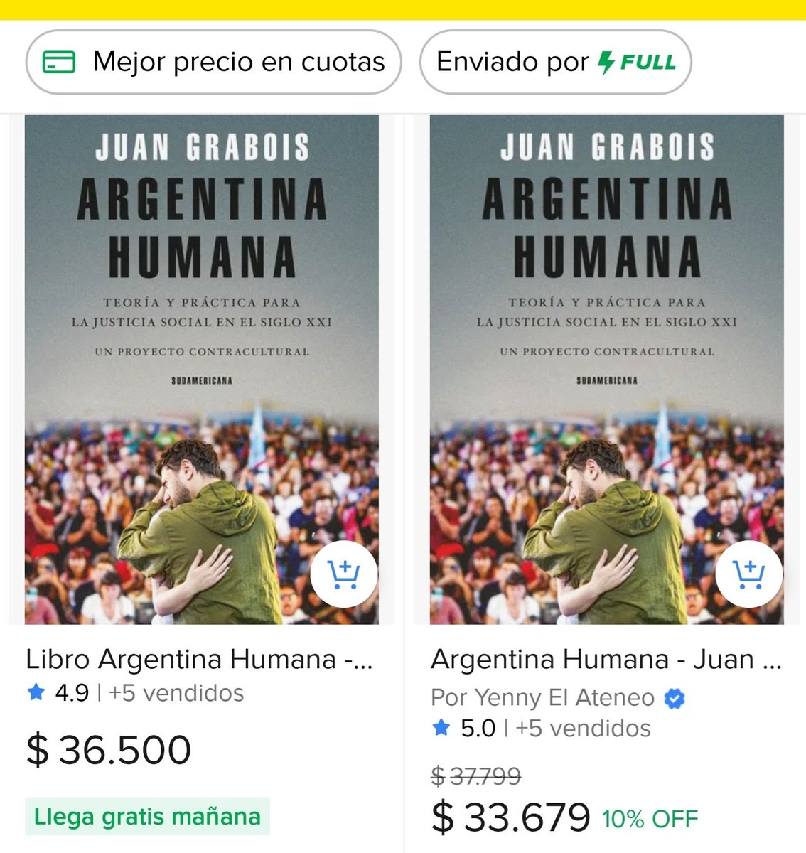 El chorro de Grabois sacó un libro y lo vende por Mercado Libre jaja

Ah pero Galperín