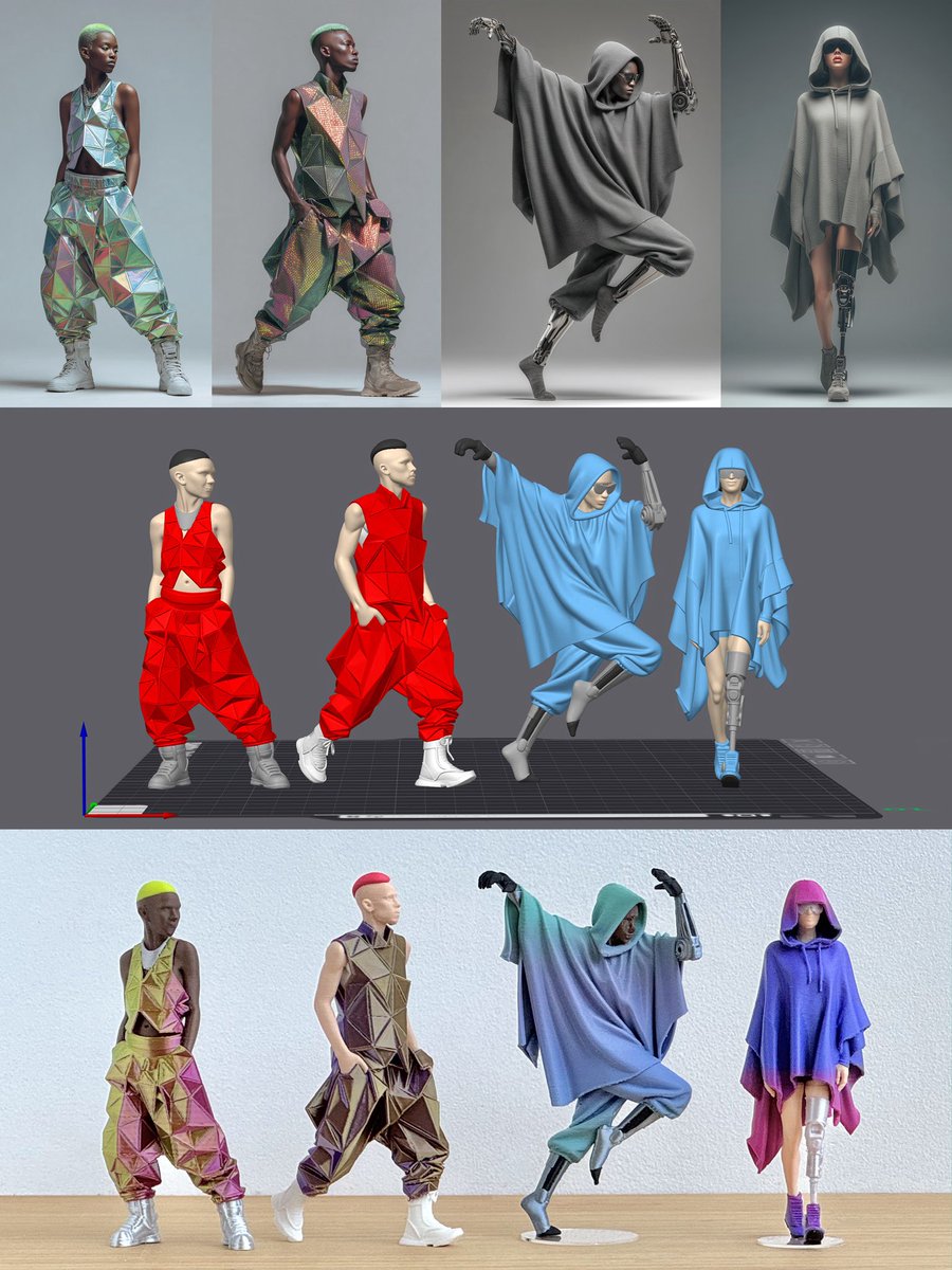 mitsuki_fab's tweet image. 1Day フィギュア
AI活用で思いついたデザインのフィギュアが 
1日1体  作れるようになった。

例：平日
21:00   帰宅、夕食、お風呂
22:30   ChatGPT 画像プロンプト生成
22:40   Midjorney画像生成
23:00   Hyunyuan 立体生成
23:20   Meshmixer 立体ちょっとだけ編集
23:40   スライサー色分け
24:00…