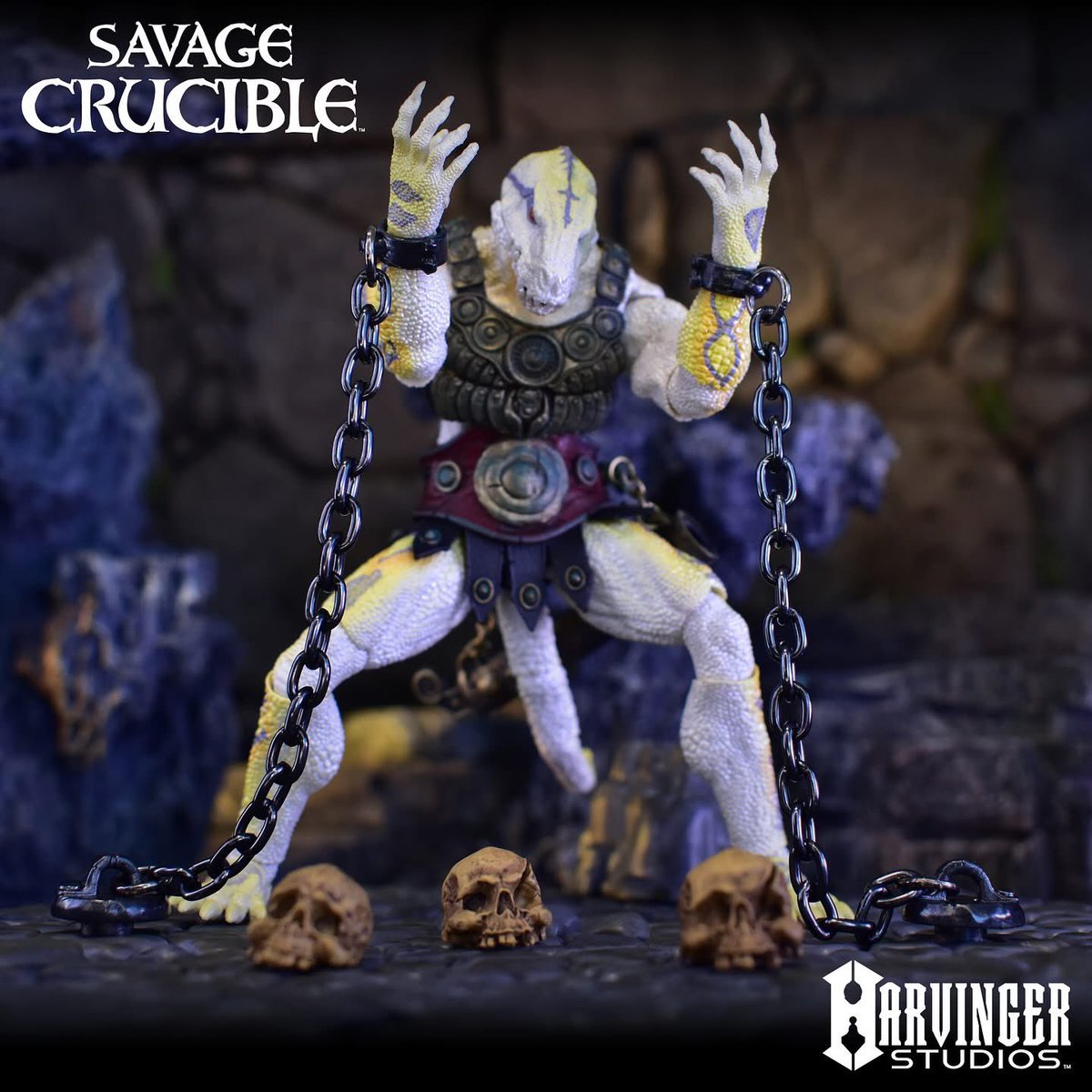 Savage_Crucible's tweet photo. Preorder OPEN NOW at https://t.co/iAVhD5xFk3 !

Bring your Savage Crucible collection to life with our brand-new Savage Stands and the epic Deluxe Dungeon Set! These dynamic rocky diorama bases are designed to elevate your figures—literally and visually. The Deluxe Dungeon Set takes it further, featuring four Savage Stands, our first-ever “Creature of the Crucible”—the fearsome Komodo Dragon—plus skull piles, a blood pool, shackles & chains, and more! It’s the ultimate scene-setting arsenal for collectors looking to build a gritty, immersive display straight from the Crucible. These will be offered exclusively at https://t.co/jhF2cIPHsq. There will be two distinct sets offered:

1. Deluxe Dungeon Set $24
Includes:
4 Savage Stands (rockwork stands with pegs for figures or diorama features)
Komodo Dragon: “Creature of the Crucible” (5 POA: articulated neck & Legs) 
Skull pile (features holes to place swords into)
4 rats (plug into stands)
8 separate skulls (plug into stands)
2 shackles with chains (plug into stands and can attach to a figure)
Shattered sword artifact
6 small rocks (plug into stands)
2 medium rocks 
1 large rock pile
Blood pool
12 pegs for figures (plug into stands)

2. Savage Stands $10
Includes:
4 Savage Stands (rockwork stands with pegs for figures or diorama features)
6 small rocks (plug into stands)
2 medium rocks 
12 pegs for figures (plug into stands)

Break new ground for your collection with Savage Crucible! 

#harvingerstudios #savagecrucible #actionfigurecollector #actionfigures #actionfigurestands #actionfigurediorama #actionfigurephotography #toys #sdcc #toycommunity #toyphotography #myactionfigurecustoms #toynews
