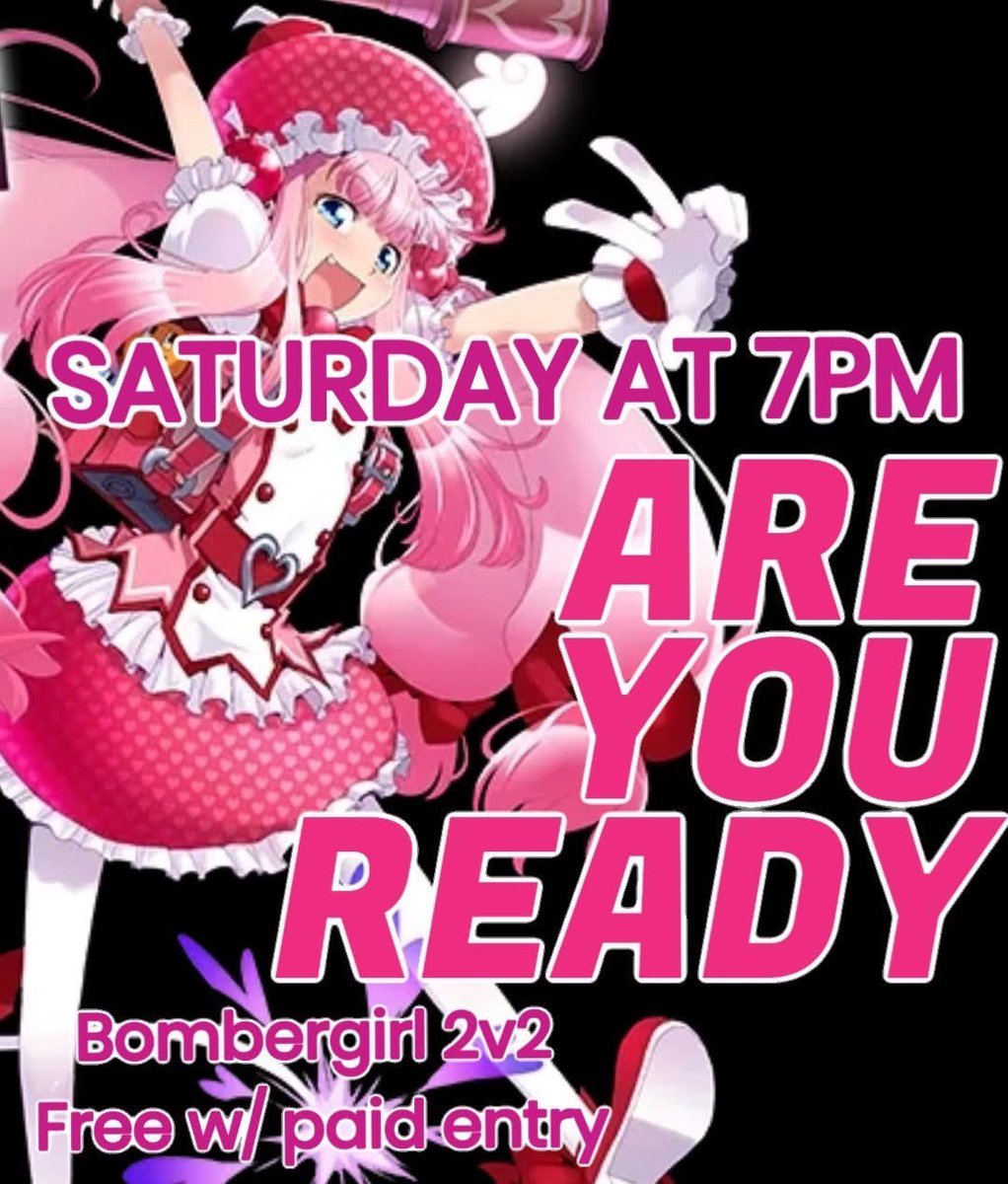 Bombergirl is Saturday (TOMORROW) at 7:00. 
2v2 Insanity! Cards for all participants. Bombs away! 💣🔥
Can't make it? 🥲
Check out the action on our twitch channel:
twitch.tv/lost_ark_video…