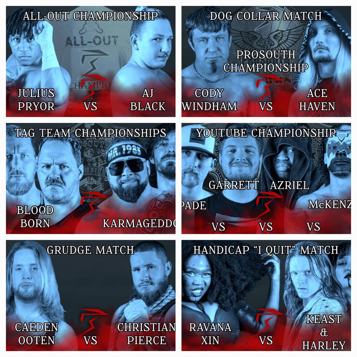 ProSouth_'s tweet image. Tonight! I Know What You Did Last Friday!
Four big championship bouts with one featuring a dog collar match! Two grudge matches including an I Quit match!
See you tonight, Piedmont!
youtube.com/live/BEQUTA3jy…