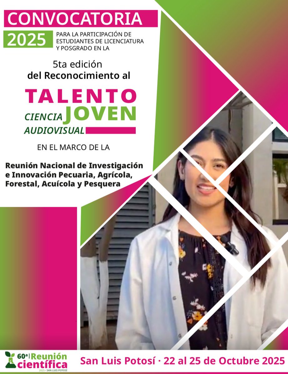 🔬🌱 ¡Se acerca la Reunión Científica 2025! Este año San Luis Potosí será el punto de encuentro para compartir saberes por el campo, los bosques y el mar.
📍 Formato presencial 🧠 Lema: #CienciaParaVivir 🔗 Detalles y convocatoria reunionescientificas.inifap.gob.mx/Default
