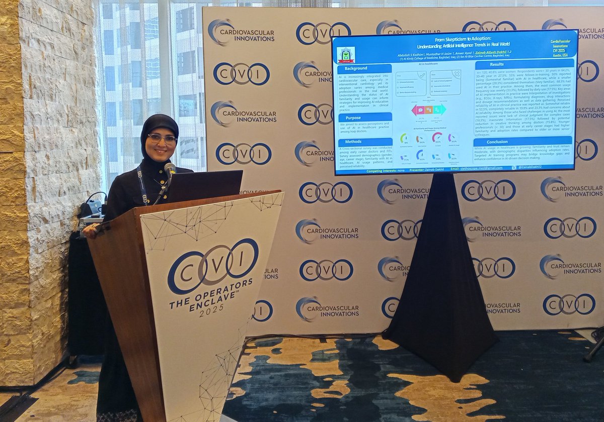 Zainab Dakhil (@zainabdakhil2) on Twitter photo #CVI2025 <a href="/cvinnovations/">CV Innovations</a> #Austin #Texas was an opportunity to present our abstract on behalf of my mentees #AI in #Healthcare <a href="/esbrilakis/">Emmanouil Brilakis</a> <a href="/WomenAs1/">Women As One</a> <a href="/mirvatalasnag/">MIЯVΛƬ #IC</a> <a href="/aayshacader/">Aaysha Cader</a> <a href="/biljana_parapid/">Biljana Parapid, MD, PhD, FESC</a> <a href="/AnastasiaSMihai/">Dr Anastasia Mihailidou FAHA FCSANZ FESC</a> <a href="/KemalogluOz/">Tuğba Kemaloğlu Öz, A/Prof</a> <a href="/BirkhoelzerS/">Sarah Birkhoelzer @sarah.theheartdoc</a> <a href="/CASivaram1/">Chittur Sivaram</a> <a href="/timir_paul/">Timir Paul, MD, PhD, FACC, FSCAI, FAHA</a> <a href="/chadialraies/">Chadi Alraies, MD FACC FSCAI</a> <a href="/Hragy/">Hany Ragy</a> #CVI2025 <a href="/cvinnovations/">CV Innovations</a> #Austin #Texas was an opportunity to present our abstract on behalf of my mentees #AI in #Healthcare <a href="/esbrilakis/">Emmanouil Brilakis</a> <a href="/WomenAs1/">Women As One</a> <a href="/mirvatalasnag/">MIЯVΛƬ #IC</a> <a href="/aayshacader/">Aaysha Cader</a> <a href="/biljana_parapid/">Biljana Parapid, MD, PhD, FESC</a> <a href="/AnastasiaSMihai/">Dr Anastasia Mihailidou FAHA FCSANZ FESC</a> <a href="/KemalogluOz/">Tuğba Kemaloğlu Öz, A/Prof</a> <a href="/BirkhoelzerS/">Sarah Birkhoelzer @sarah.theheartdoc</a> <a href="/CASivaram1/">Chittur Sivaram</a> <a href="/timir_paul/">Timir Paul, MD, PhD, FACC, FSCAI, FAHA</a> <a href="/chadialraies/">Chadi Alraies, MD FACC FSCAI</a> <a href="/Hragy/">Hany Ragy</a>