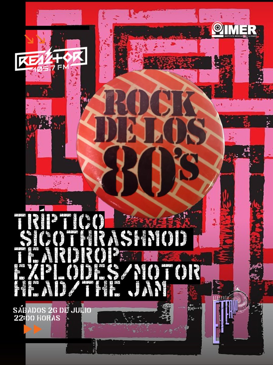 Reactor105's tweet image. #GeneraciónR ☄  Oscar Sarquiz ya está frente al microfono para musicalizar la noche con  #PresenteEterno. Hoy hablando del Tríptico ‘SicoThrashMod’ Teardrop Explodes / Motorhead / The Jam. 

  Sábados de las 22 a las 00 horas en el 105.7 FM