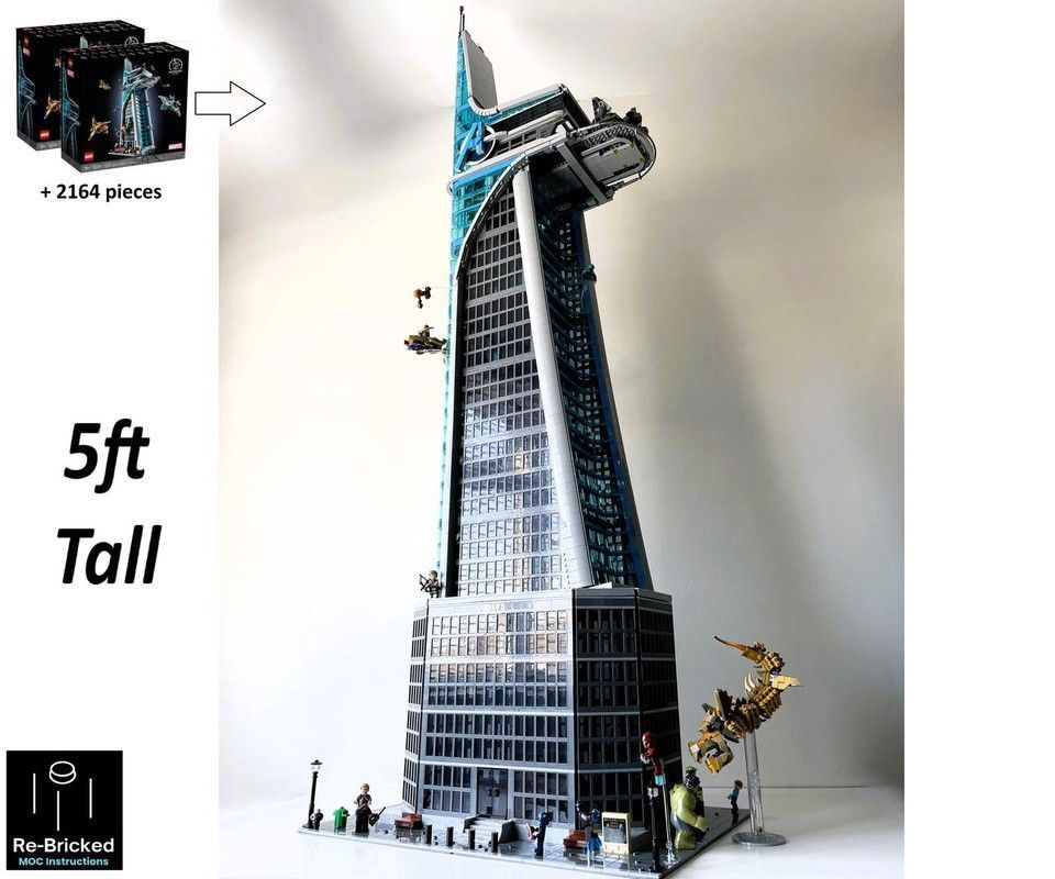 5ft Avengers Tower modified build of 2x76269 by <a href="/PaulPettifor/">Re-Bricked</a> #LEGO reb.li/m/229415?spot=…