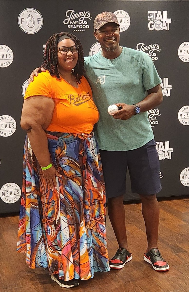 Yesterday, I had the absolute pleasure to meet former Orioles player Adam Jones (<a href="/SimplyAJ10/">Adam Jones</a> ) ! Very cool guy and he loves the city of Baltimore. Glad that he got so much love in return ❤️ . Thanks to <a href="/JimmysSeafood/">Jimmy’s Famous Seafood</a> for another great #MeettheBirds event! #Birdland