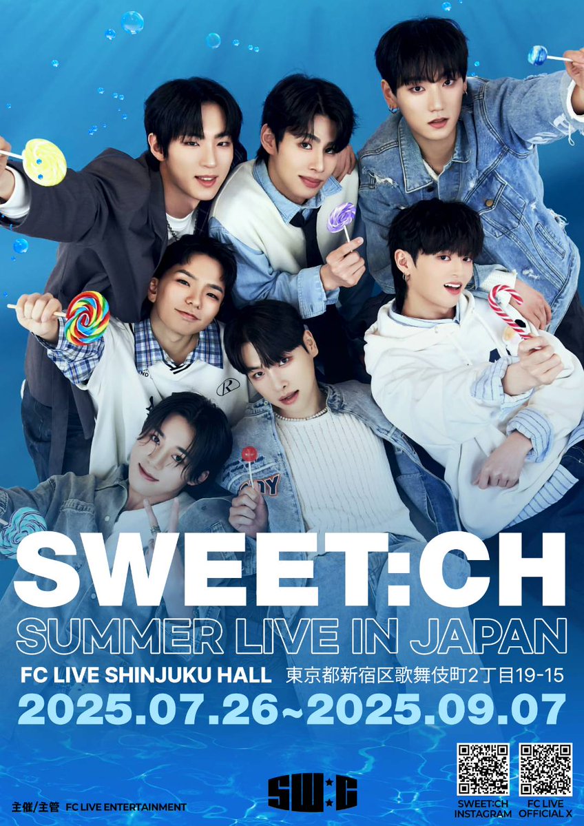 FCLIVE_shinjuku's tweet image. 📣本日より開催🩵
SWEET:CH SUMMER LIVE IN JAPAN
🗓️7/26(土) 16:00 ⭐️無料プロモーションDAY⭐️
🎫当日券◎受付まで!
#新宿📍#FCLIVE_SHINJUKU_HALL
#SWEETCH の東京公演がいよいよ始まります❗️
ぜひ会場で応援してください📣
詳細はこちら👀🔗 x.gd/wz7Us
#스윗치 #SWC #KPOP