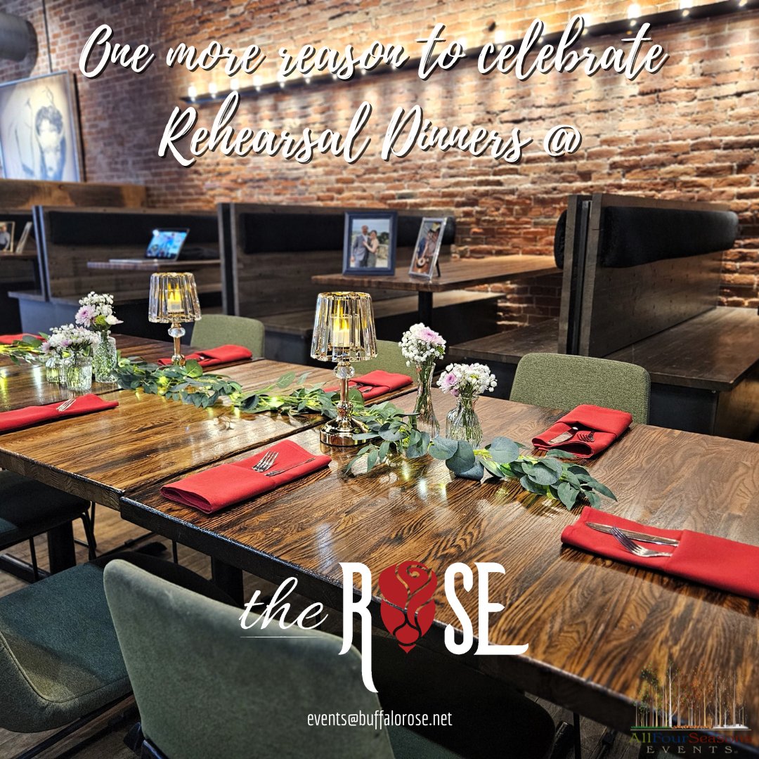 Host your Rehearsal Dinner at #TheRoseVenueCO and enjoy:
 ✔️ Private and semi-private, stylish spaces
 ✔️ Custom catering + drinks
 ✔️ Planning help from the pros

Now booking Rehearsal Dinners!

#AllFourSeasonsEvents #GoldenCO #CelebrateinGolden #GettingMarried2026