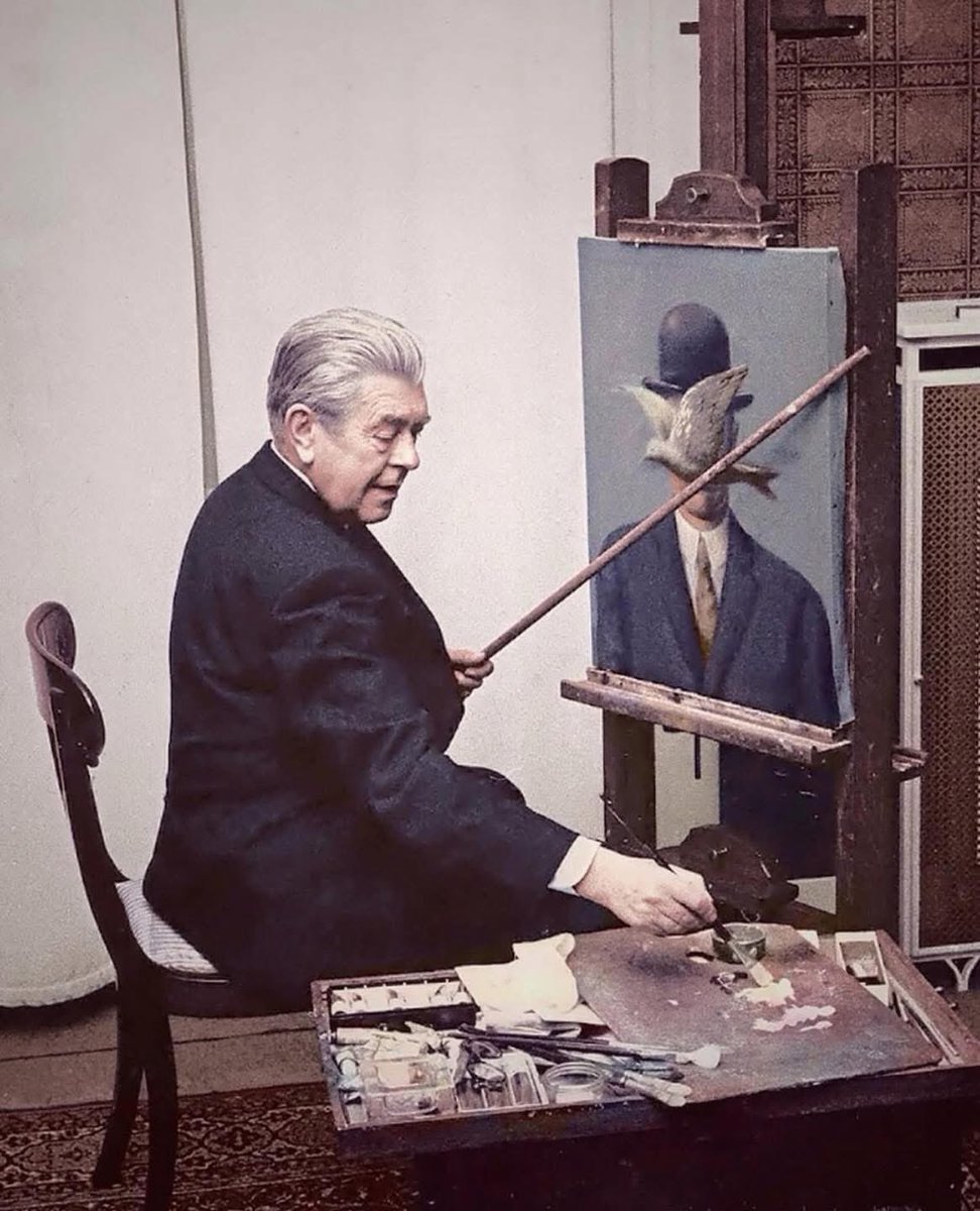 CindySinor's tweet image. René Magritte
Painting while wearing a suit…That’s classy.