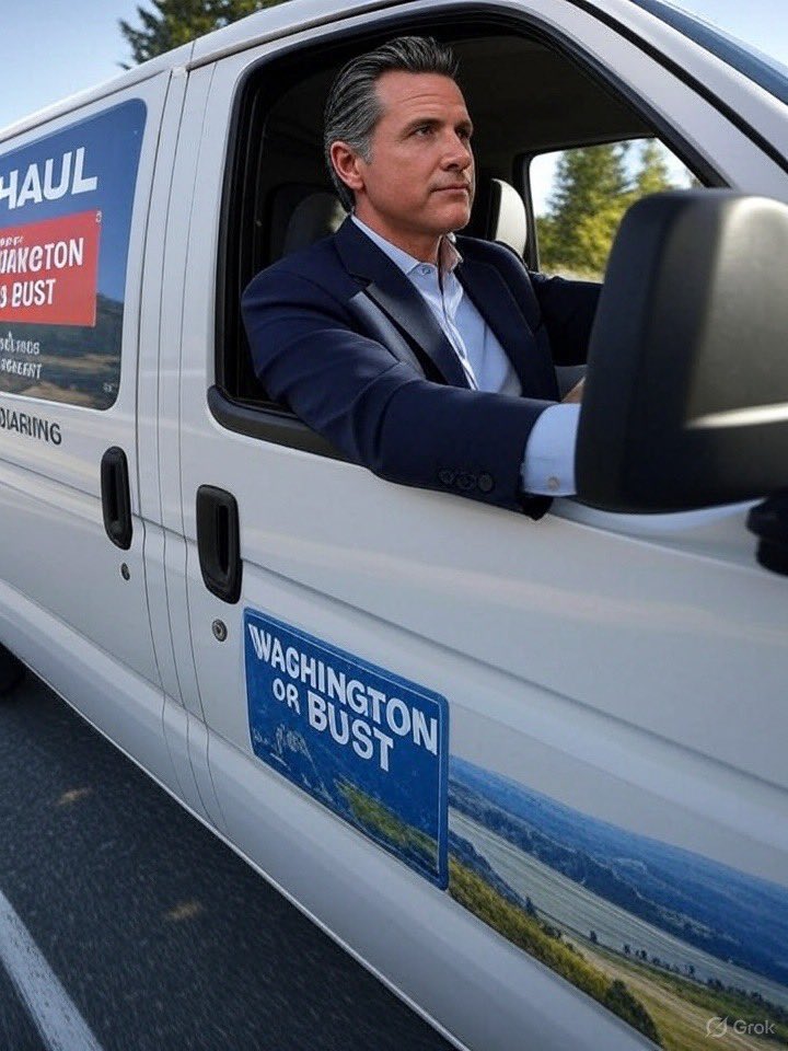 SwedishCanary's tweet image. California has gotten so bad even U-Haul salesperson of the year @GavinNewsom is trying to move out of California back east.