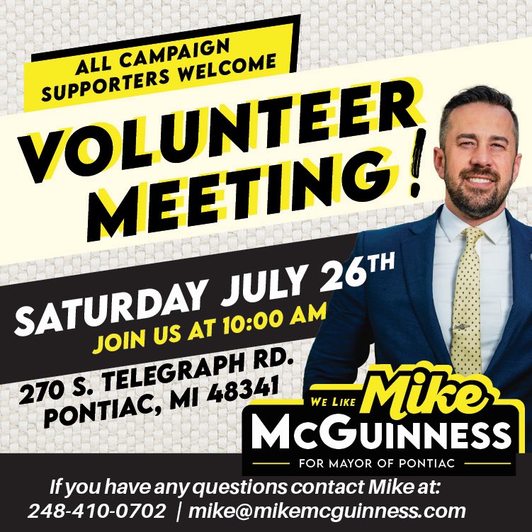 MikeMcGPontiac's tweet image. Happening this Saturday morning! We’re full steam ahead in these remaining days. #LetsGoPontiac