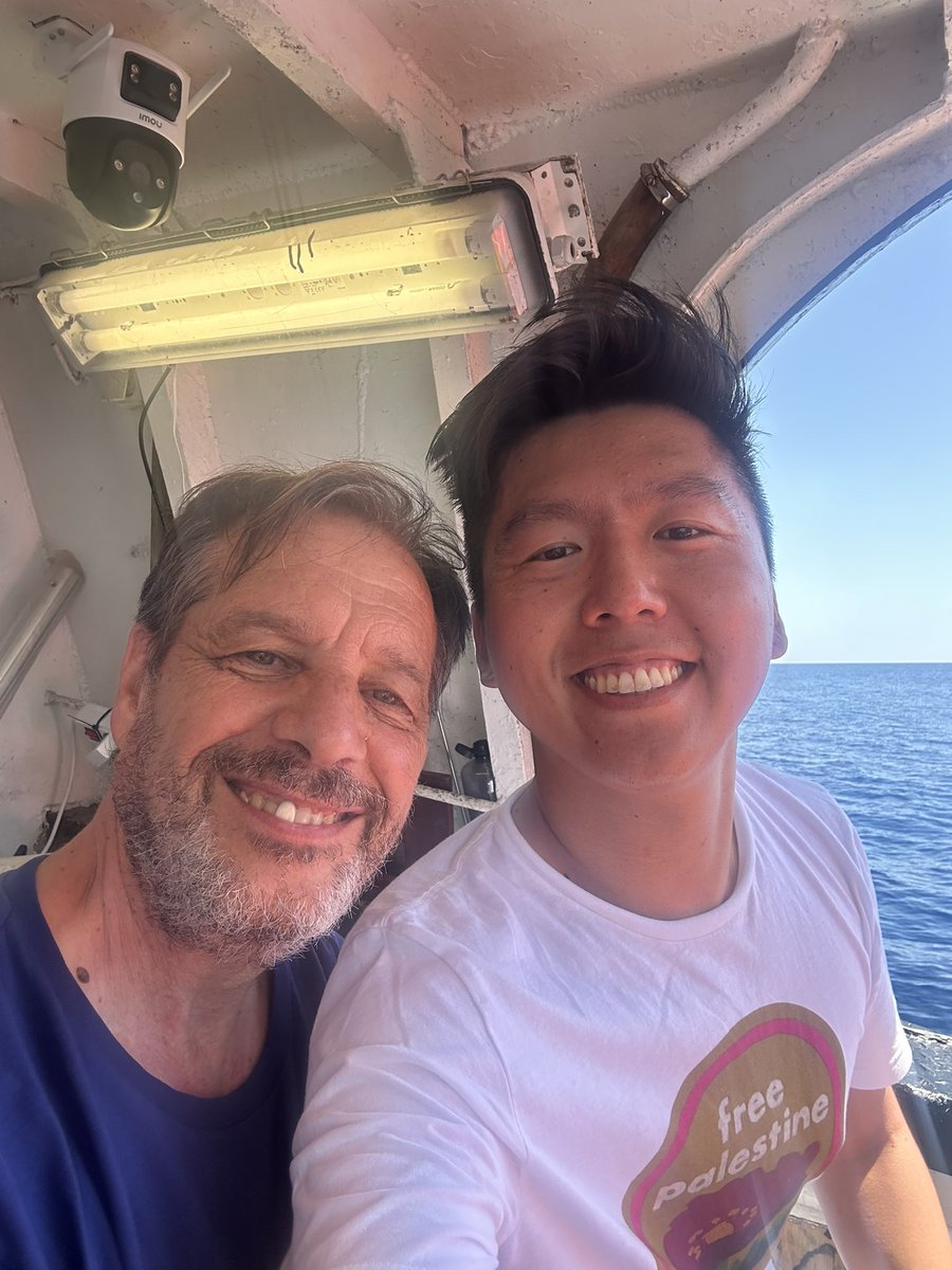 handala0's tweet image. Today is Santi’s birthday. He is onboard the Handala freedom flotilla right now.