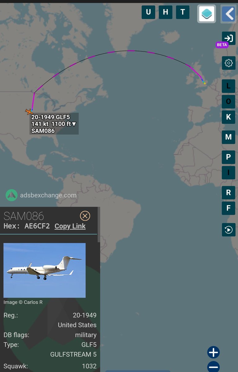 sipjack1776's tweet image. Gulfstream C-37B
#AE6CF2
20-1949/SAM086
London>Offutt
@Borrowed7Time