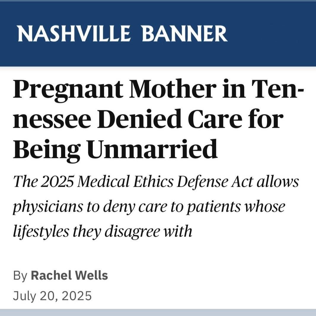 SZunes's tweet image. We are now seeing the consequences of these new laws.
They won't allow you to have an abortion, but then they won't provide medical care if you keep the baby.