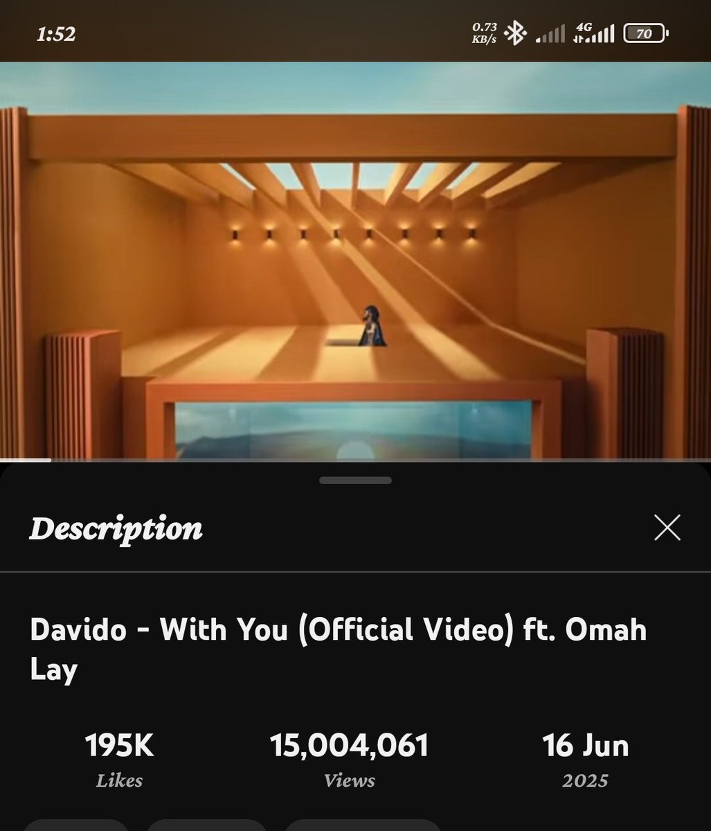 BrandTino01's tweet image. Davido With You Ft omah Lay video has crossed 15m view on youtube🔥