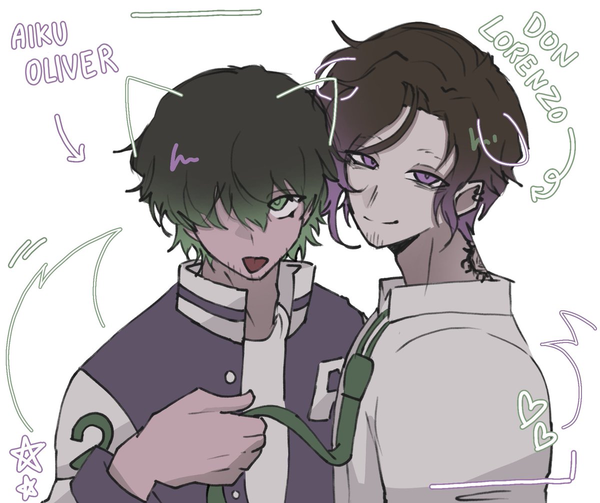 K9zer0's tweet image. #DonLorenzo #OliverAiku #bllk School 💜💚
