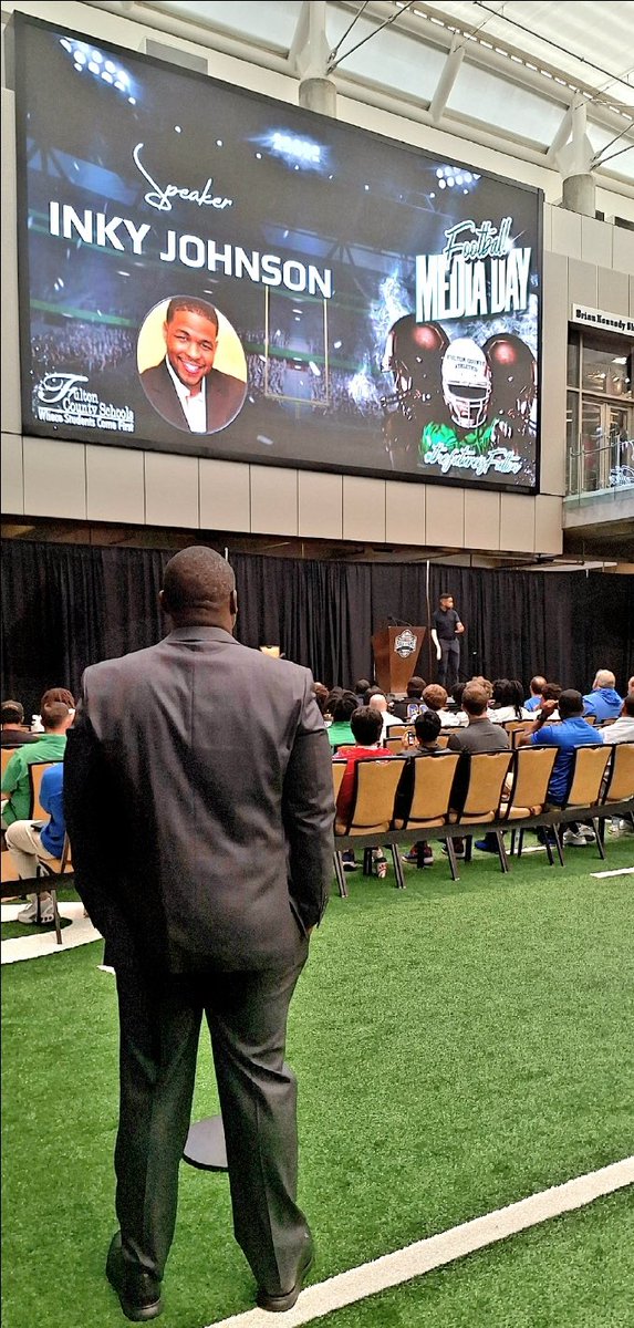 Lamarr Glenn, ED.S., CAA (@lglenn_fcs_ad) on Twitter photo What a day‼️
Fulton County Schools Football Media Day was a huge success! Thank you to our keynote speaker, @InkyJohnson, for inspiring our coaches & student-athletes with a powerful message on perseverance & purpose.
The stage is set for an incredible season – let’s play ball! What a day‼️
Fulton County Schools Football Media Day was a huge success! Thank you to our keynote speaker, @InkyJohnson, for inspiring our coaches & student-athletes with a powerful message on perseverance & purpose.
The stage is set for an incredible season – let’s play ball!