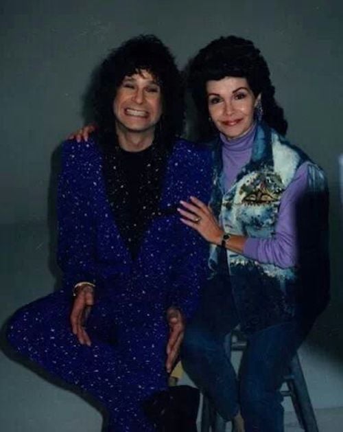 Annette Funicello Friday:
In 1989, Annette and Ozzy Osbourne participated in a photoshoot with Pamela Des Barres for in a new magazine called "Twist Magazine," which was never launched.
In the group photo, Ozzy poses with his son, Jack, and Annette with her son, Jason.