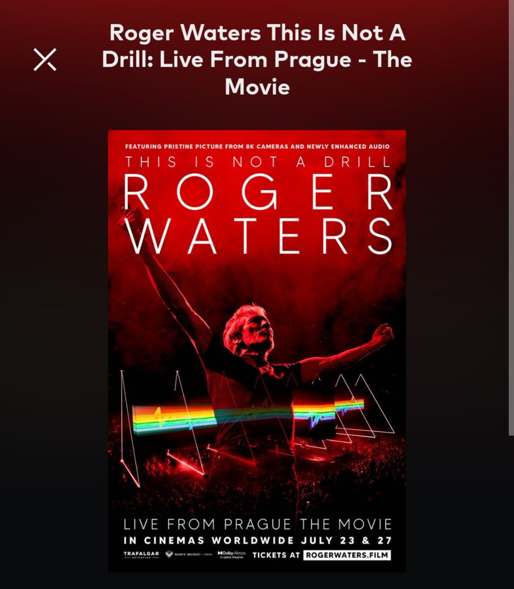 Cazzy's tweet image. Seeing this in the theatre tonight 😎
Roger Waters is amazing. I've seen him tour several times including this one and some of the best shows I've ever seen. Politically left and outspoken, astounding visuals, booming vocals at 80 years old... Absolute rock king!