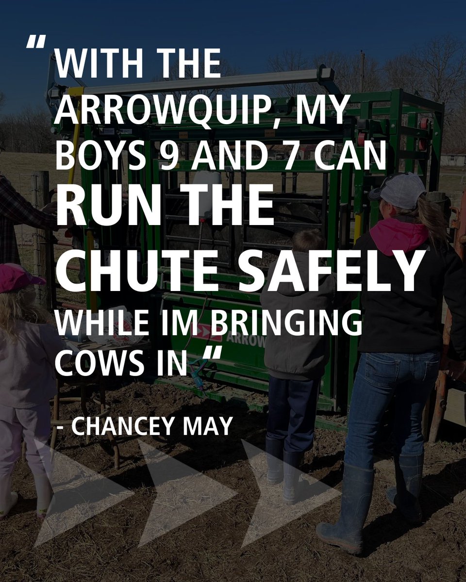 If you're looking for a cattle chute that you can use by yourself, or is so safe your kids can help, then look no further than an Arrowquip cattle chute 😉

#testimonial #arrowquip #arrowlock #cattle #eatbeef #cattlehandling #kidfriendly #ranchlife