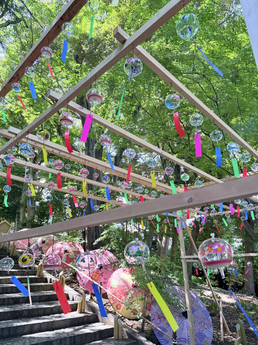 Hanabiyori8717's tweet image. はなびより夏の風物詩「花風鈴」がスタートしました🎐✨
風が通り抜ける木々に囲まれた空間で、200個の江戸風鈴が奏でる音色をお楽しみください😊🎐✨
■期間 10月13日(月祝)まで
■場所 聖なる森エリア 聖門前
#hanabiyori #はなびより #風鈴 #フラワーパーク #よみうりランド