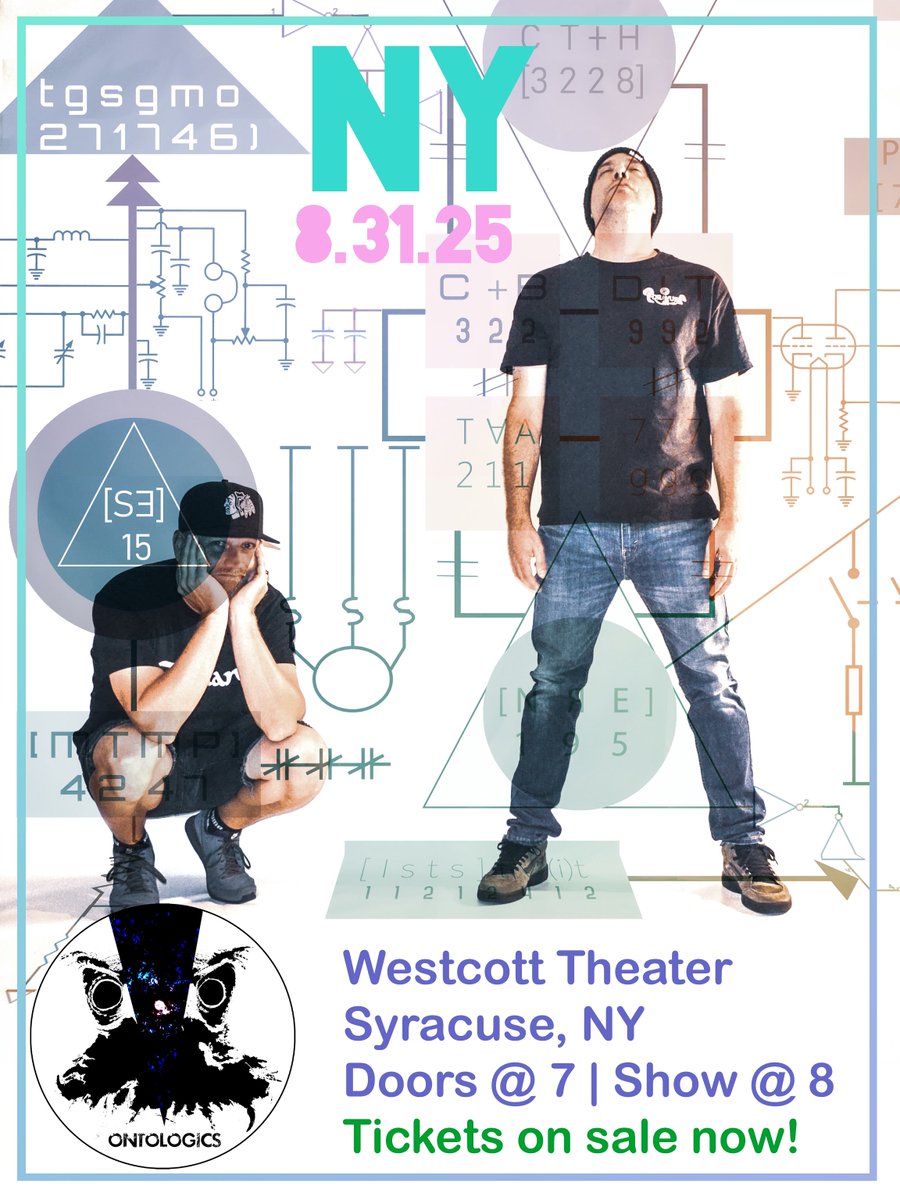 Ontologics's tweet image. 8.31 Westcott Theater • Syracuse NY 
We are coming in hot!
Yell stuff / sweat on the gearrrr! 🚐🦉 
🎟️ thewestcotttheater.com/shows/ontologi…