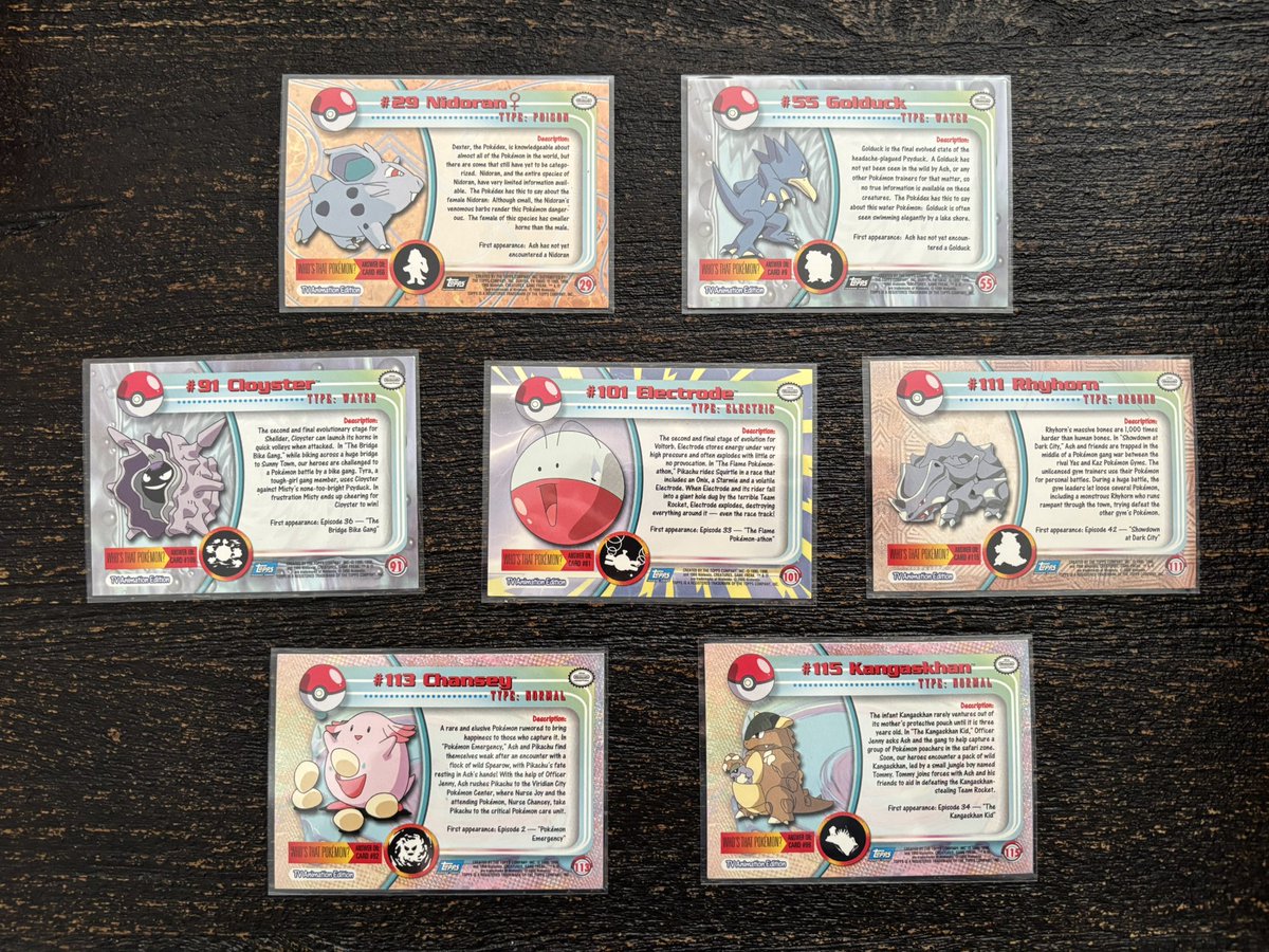 Johnacos1's tweet image. Mini consignment! ๐ช
Topps! ๐๐ All chrome or foil! โจโจโจ
Nidoran chrome - $10 ๐โโ๏ธ
Duck chrome - $14 ๐ฆ
Cloyster foil - $10 ๐ฆช
Electrode foil - $9 โฝ๏ธโก๏ธ
Rhyhorn foil - $6 ๐ฆ
Chansey foil - $10 ๐ฅ
Khan foil - $7 ๐ฆ
