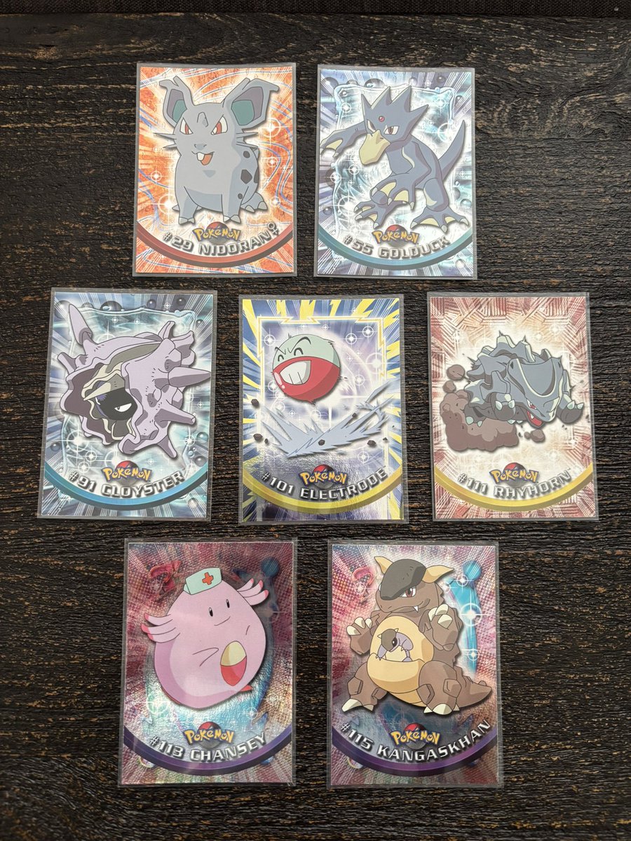 Johnacos1's tweet image. Mini consignment! ๐ช
Topps! ๐๐ All chrome or foil! โจโจโจ
Nidoran chrome - $10 ๐โโ๏ธ
Duck chrome - $14 ๐ฆ
Cloyster foil - $10 ๐ฆช
Electrode foil - $9 โฝ๏ธโก๏ธ
Rhyhorn foil - $6 ๐ฆ
Chansey foil - $10 ๐ฅ
Khan foil - $7 ๐ฆ