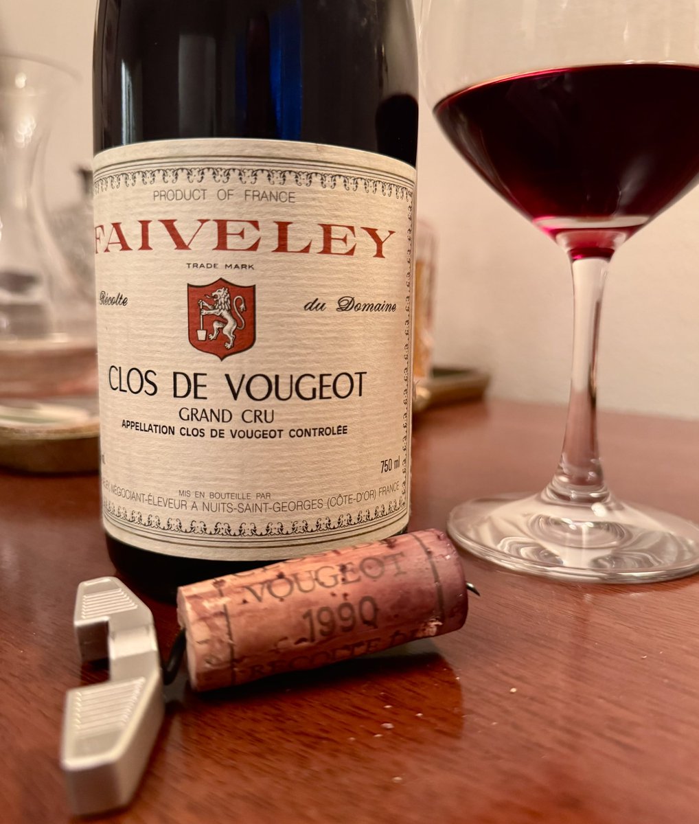 Still deep, rich and brooding, Faiveley's 1990 Clos de Vougeot balances structure  and finesse. Remarkable fruit and longevity given where it's at as a 35 year-old wine.