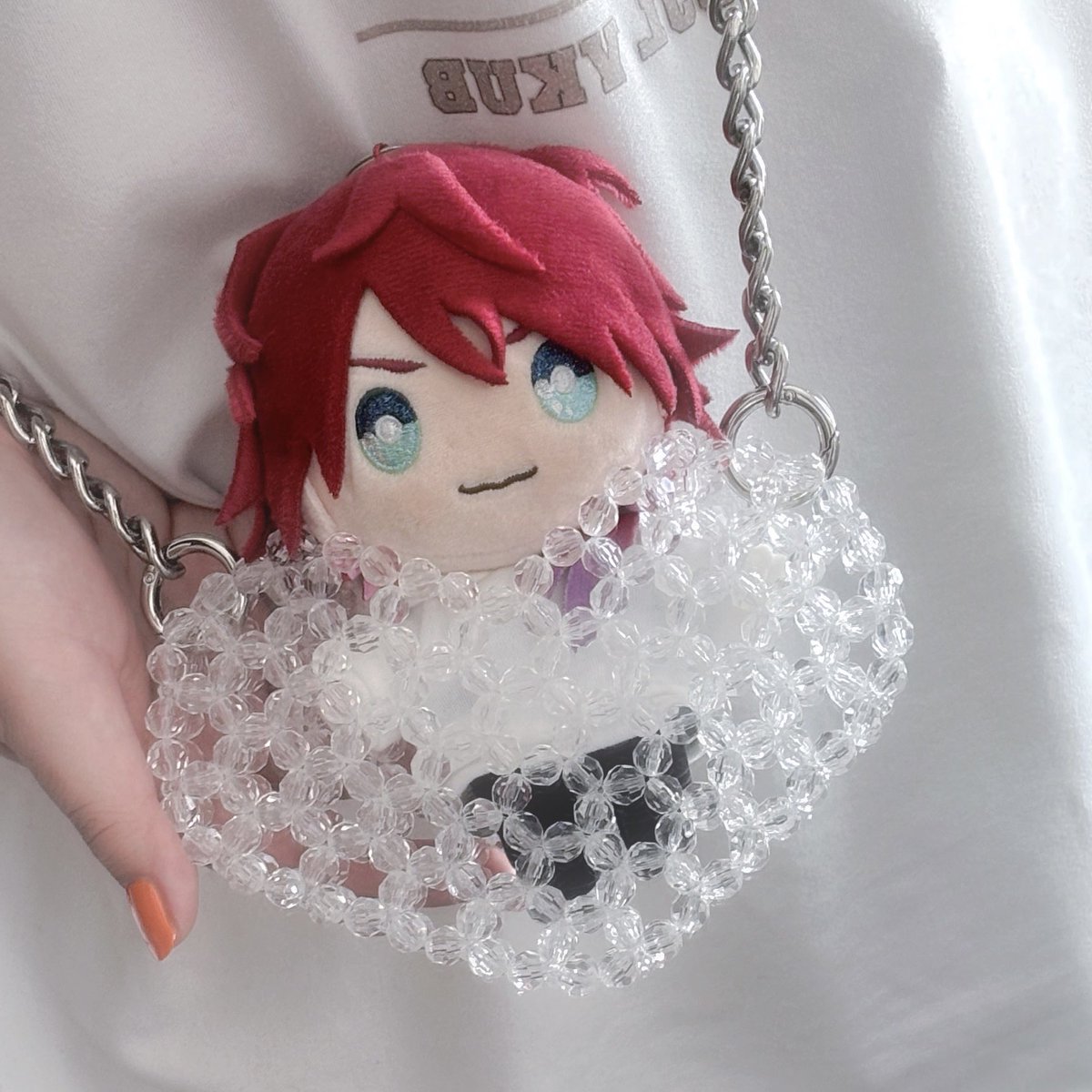 SodApht's tweet image. ハートのぬいバッグできた