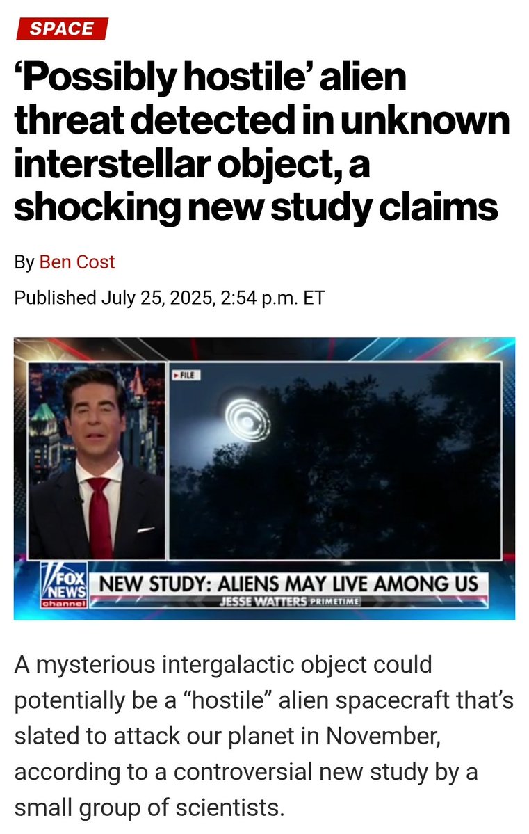 rodpaints's tweet image. funny that outlets are reporting on the "hostile alien threat" since the researchers outright state in the introduction that the paper is basically written for fun lmao