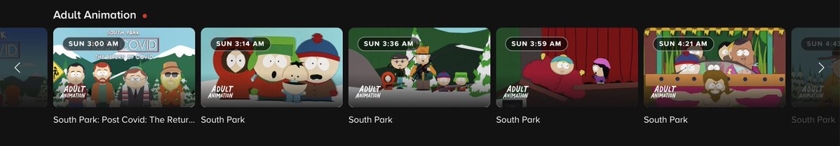 whatsonpplus's tweet image. The Adult Animation channel on Paramount+ will air a South Park marathon starting with the movie and 7 “special events” on Saturday and switching to regular episodes on Sunday morning.
The channel is one of many curated channels on Paramount+, based on the Pluto TV format, and…