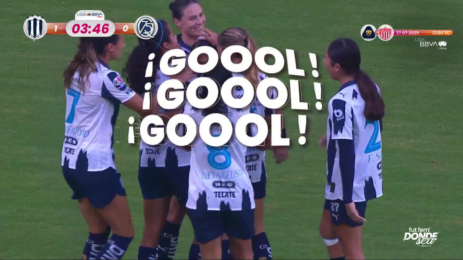 ¡GO-LA-ZO de @Rayadas! 🔥@AliceSoto_07 la coloca en el ángulo y la manda a guardar. 🤩#FutFemDondeSea #LigaBBVAMXFemenil