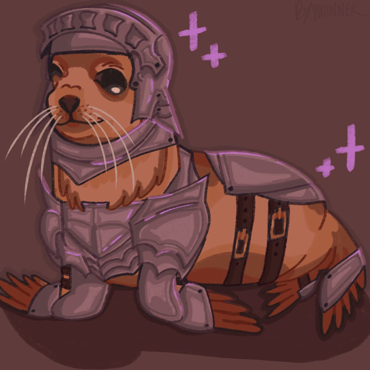 B0YWINNER's tweet image. fur seal knight 🦭 #sealtwt