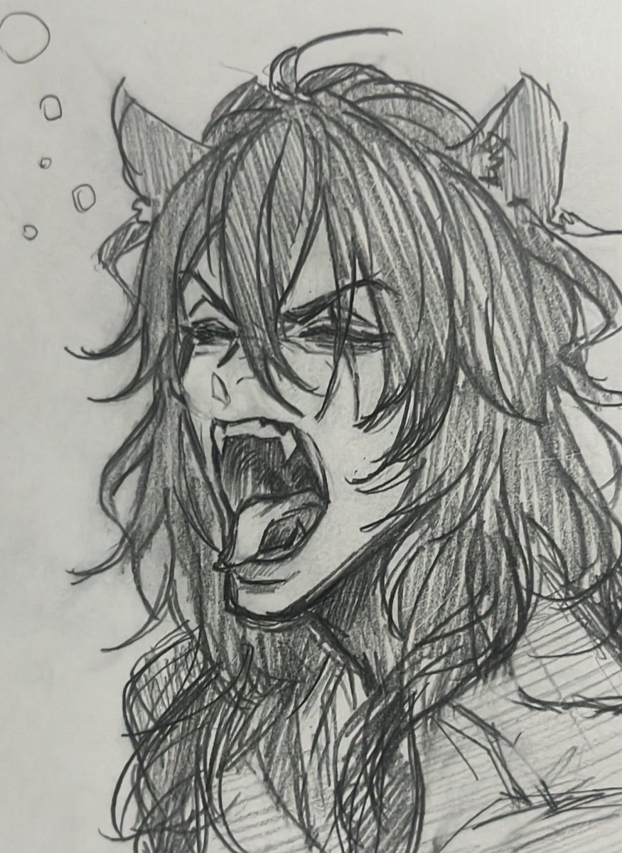 ito_yaaa's tweet image. 用事の合間に描いたあくび🦁rkgk