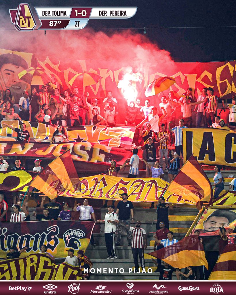 cdtolima's tweet image. 87’ ⏱️ #MomentoPIJAO de local siempre, SIEMPRE, nuestra Hoguera arderá. ¡Vamos juntos!
| Deportes Tolima 1-0 Deportivo Pereira |